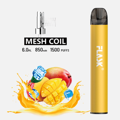 Катушка сетки стручка 6.0ml e ODM 1500puff 850mAh устранимая Vape OEM жидкостная